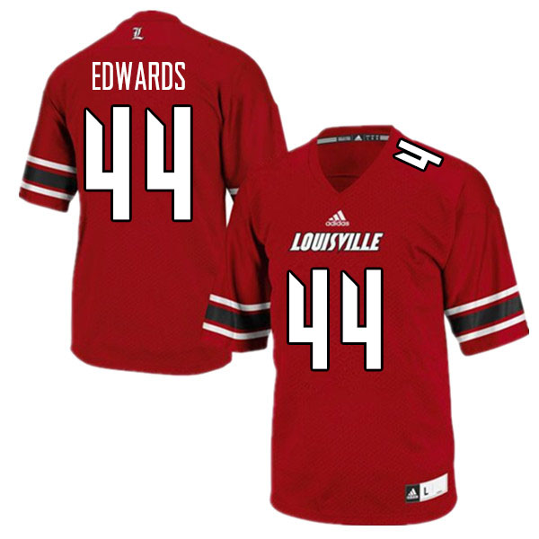 Men #44 Zach Edwards Louisville Cardinals College Football Jerseys Sale-Red - Click Image to Close